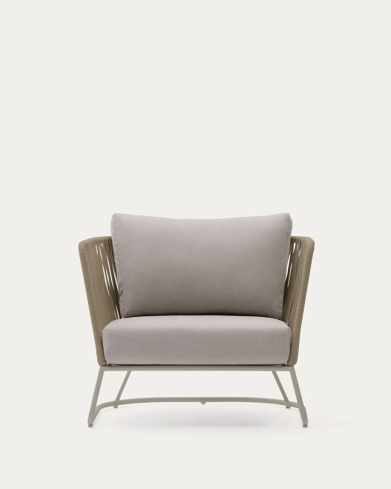Kave Home Fauteuil Saconca Outdoor Touw Staal Beige