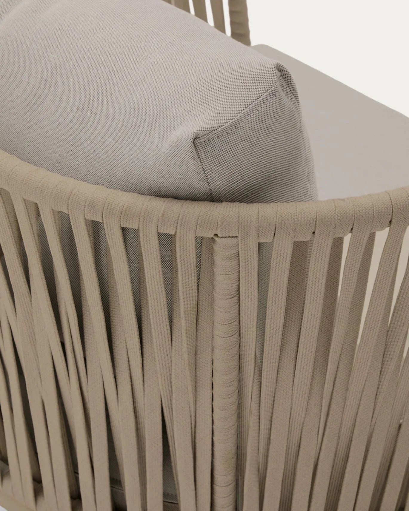 Kave Home Fauteuil Saconca Outdoor Touw Staal Beige