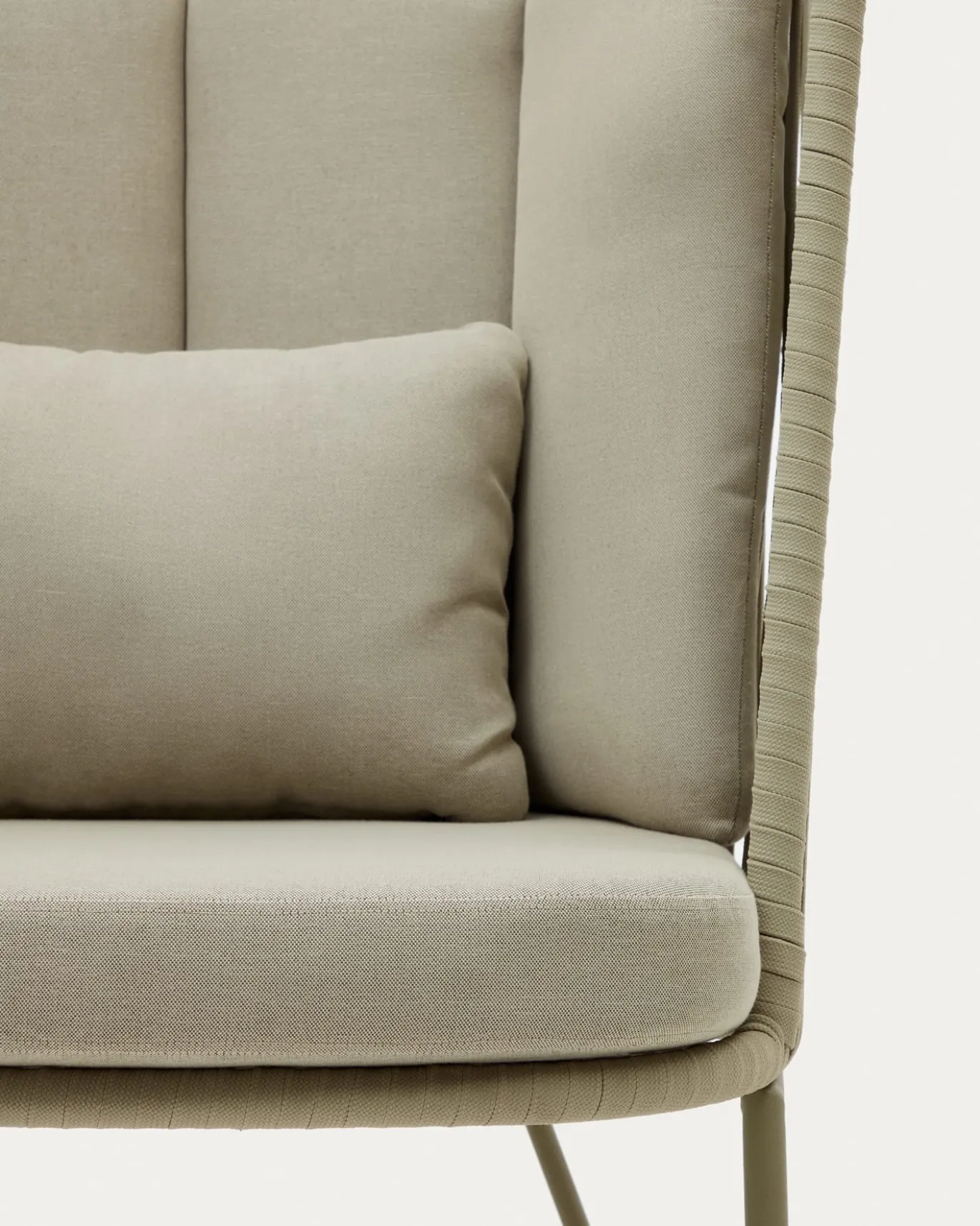 Kave Home Fauteuil Saconca Outdoor Hoge Rugleuning Touw Groen