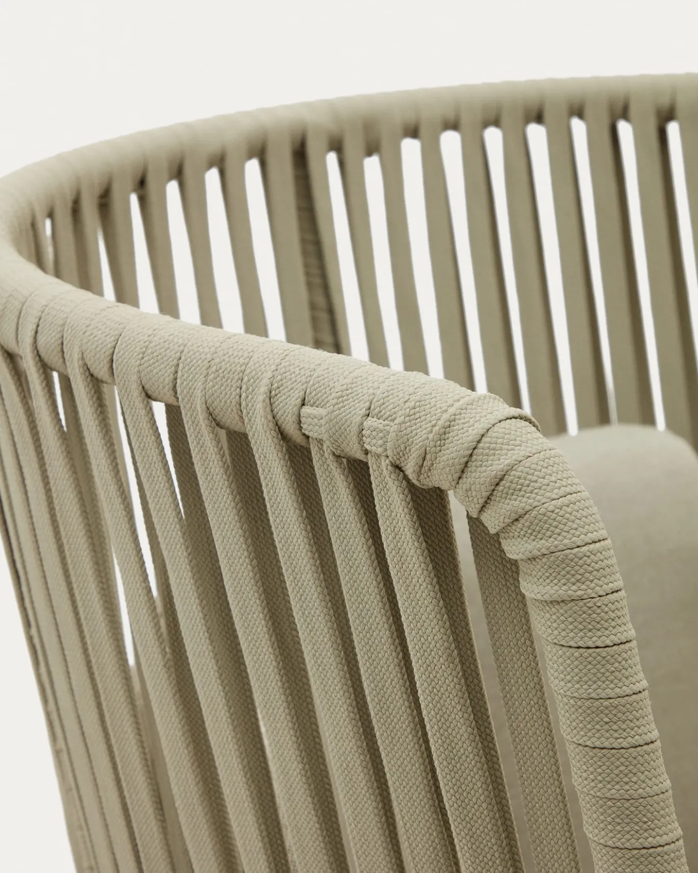 Kave Home Fauteuil Saconca Outdoor Hoge Rugleuning Touw Groen