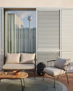 Kave Home Fauteuil Salguer Groen en Staal Bruingelakt