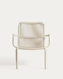 Kave Home Fauteuil Salis Stapelbaar Aluminium Synthetisch Touw Beige