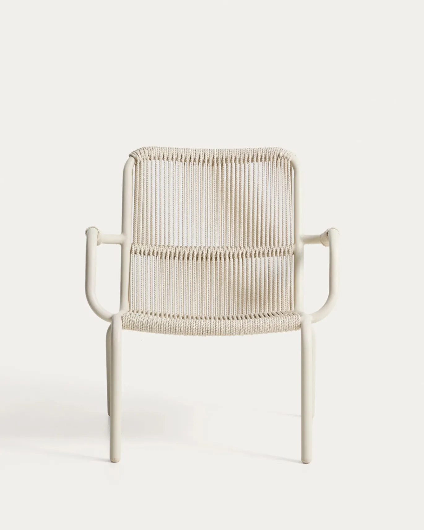 Kave Home Fauteuil Salis Stapelbaar Aluminium Synthetisch Touw Beige
