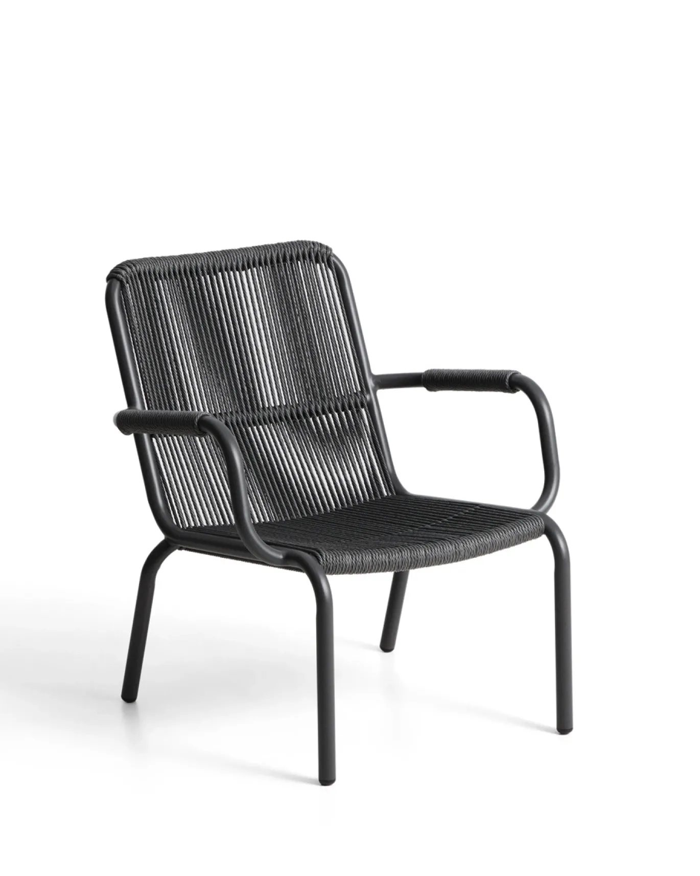 Kave Home Fauteuil Salis Stapelbaar Aluminium Synthetisch Touw Grafiet