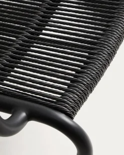 Kave Home Fauteuil Salis Stapelbaar Aluminium Synthetisch Touw Grafiet