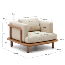Kave Home Fauteuil Turqueta Massief Teakhout