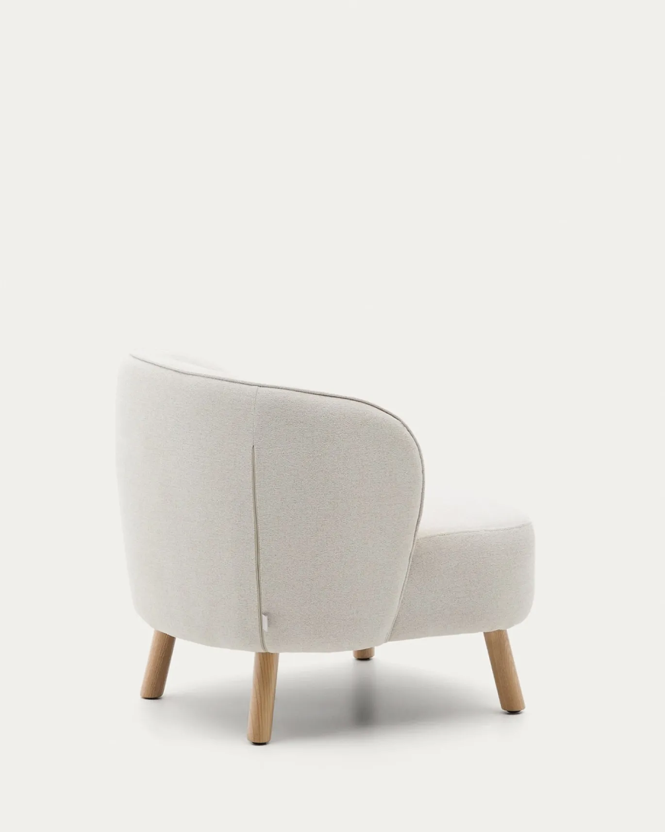 Kave Home Fauteuil Ulit Beige Chenille met Beukenhouten Poten