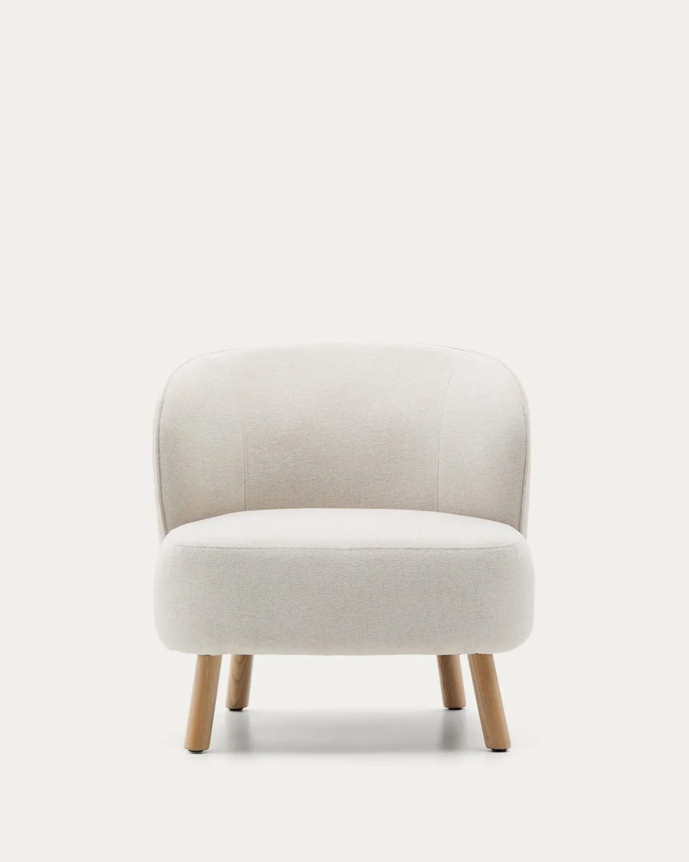 Kave Home Fauteuil Ulit Beige Chenille met Beukenhouten Poten