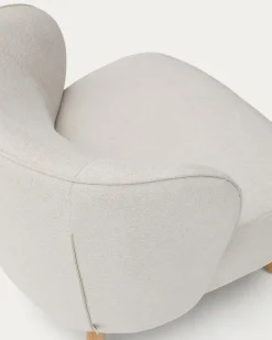 Kave Home Fauteuil Ulit Beige Chenille met Beukenhouten Poten