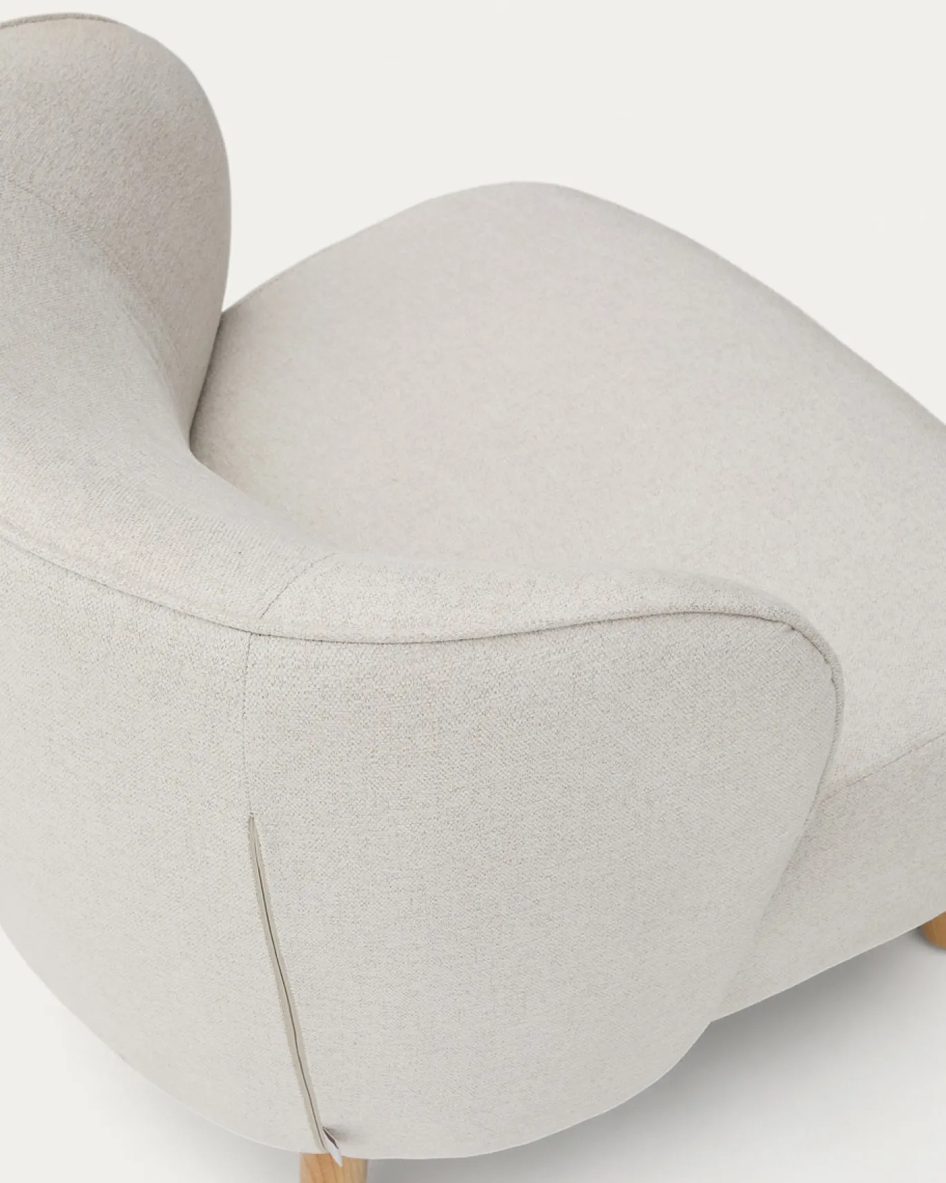 Kave Home Fauteuil Ulit Beige Chenille met Beukenhouten Poten