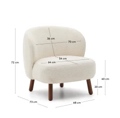 Kave Home Fauteuil Ulit Bouclé Wit