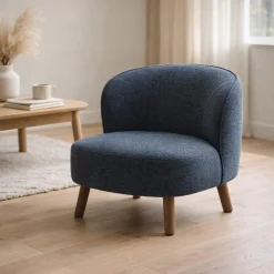 Kave Home Fauteuil Ulit Chenille Grijsblauw