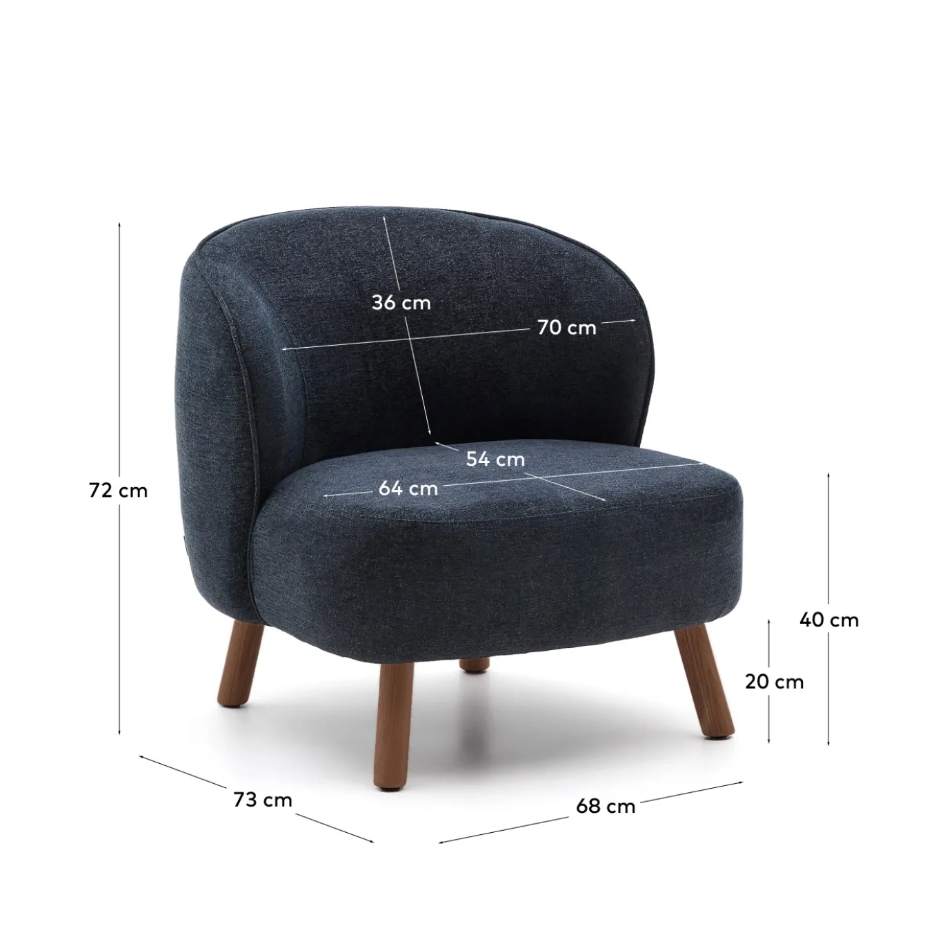 Kave Home Fauteuil Ulit Chenille Grijsblauw