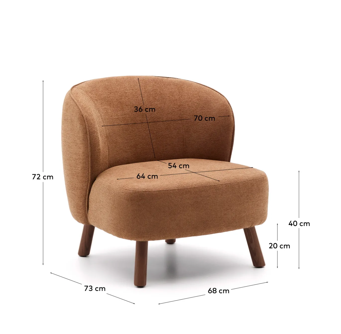 Kave Home Fauteuil Ulit Chenille Terracotta