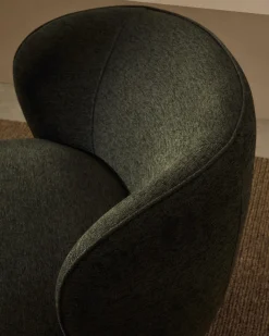 Kave Home Fauteuil Ulit Groen Chenille met Beukenhouten Poten