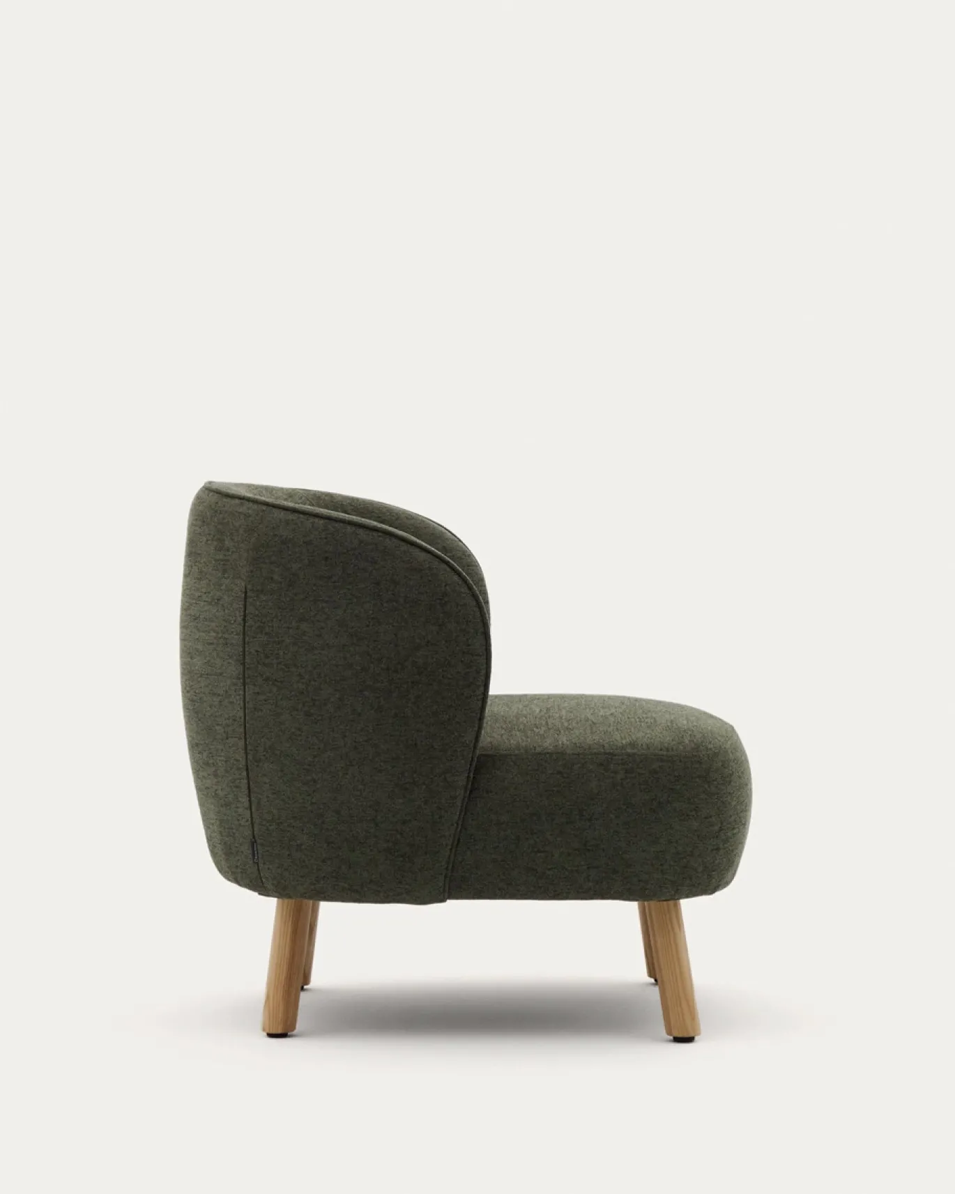 Kave Home Fauteuil Ulit Groen Chenille met Beukenhouten Poten