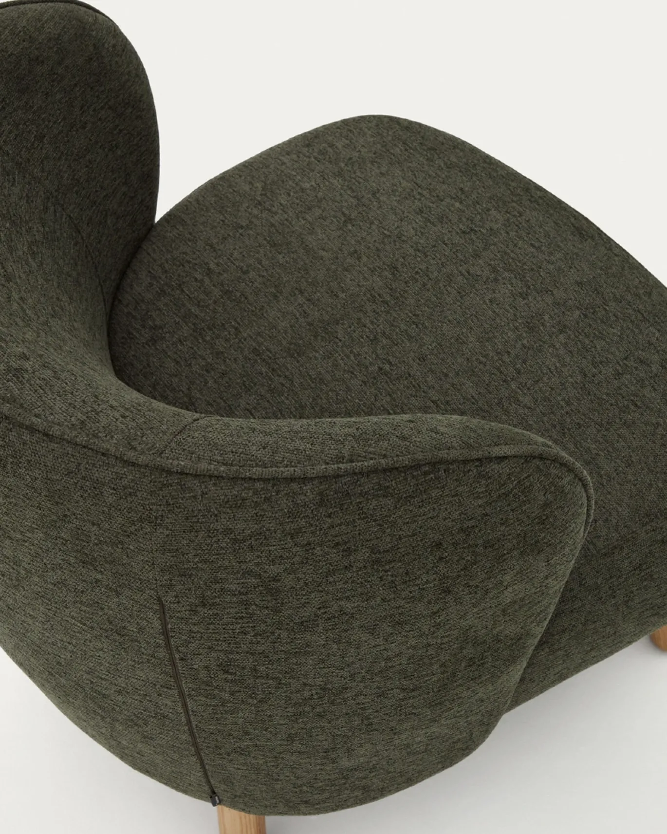 Kave Home Fauteuil Ulit Groen Chenille met Beukenhouten Poten