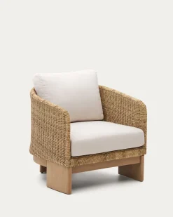 Kave Home Fauteuil Xoriguer Rotan en Massief Eucalyptushout