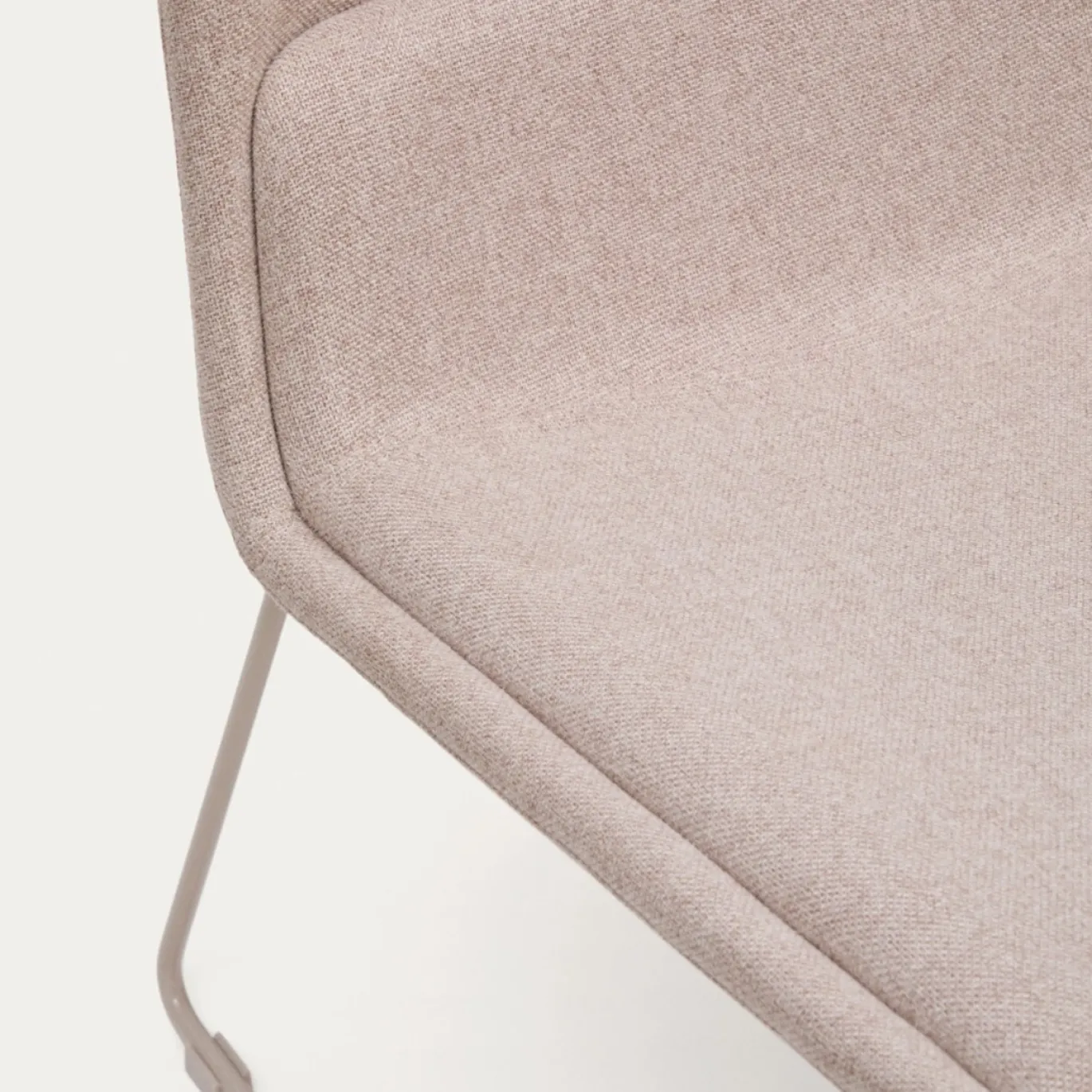 Kave Home Fauteuil Zahara Beige en Staal