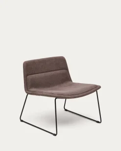 Kave Home Fauteuil Zahara Bruin en Staal met Zwarte Afwerking