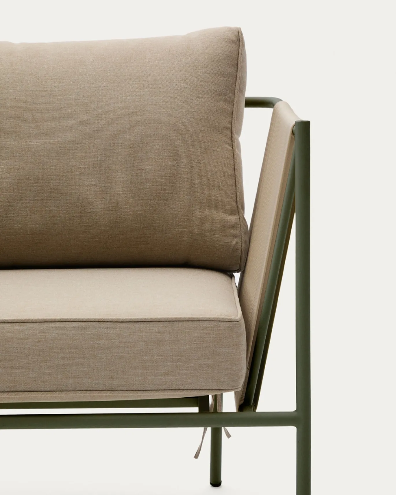 Kave Home Fauteuil Zivia Outdoor Ecru Touw en Groen