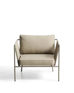 Kave Home Fauteuil Zivia Staal Taupe Touw Beige