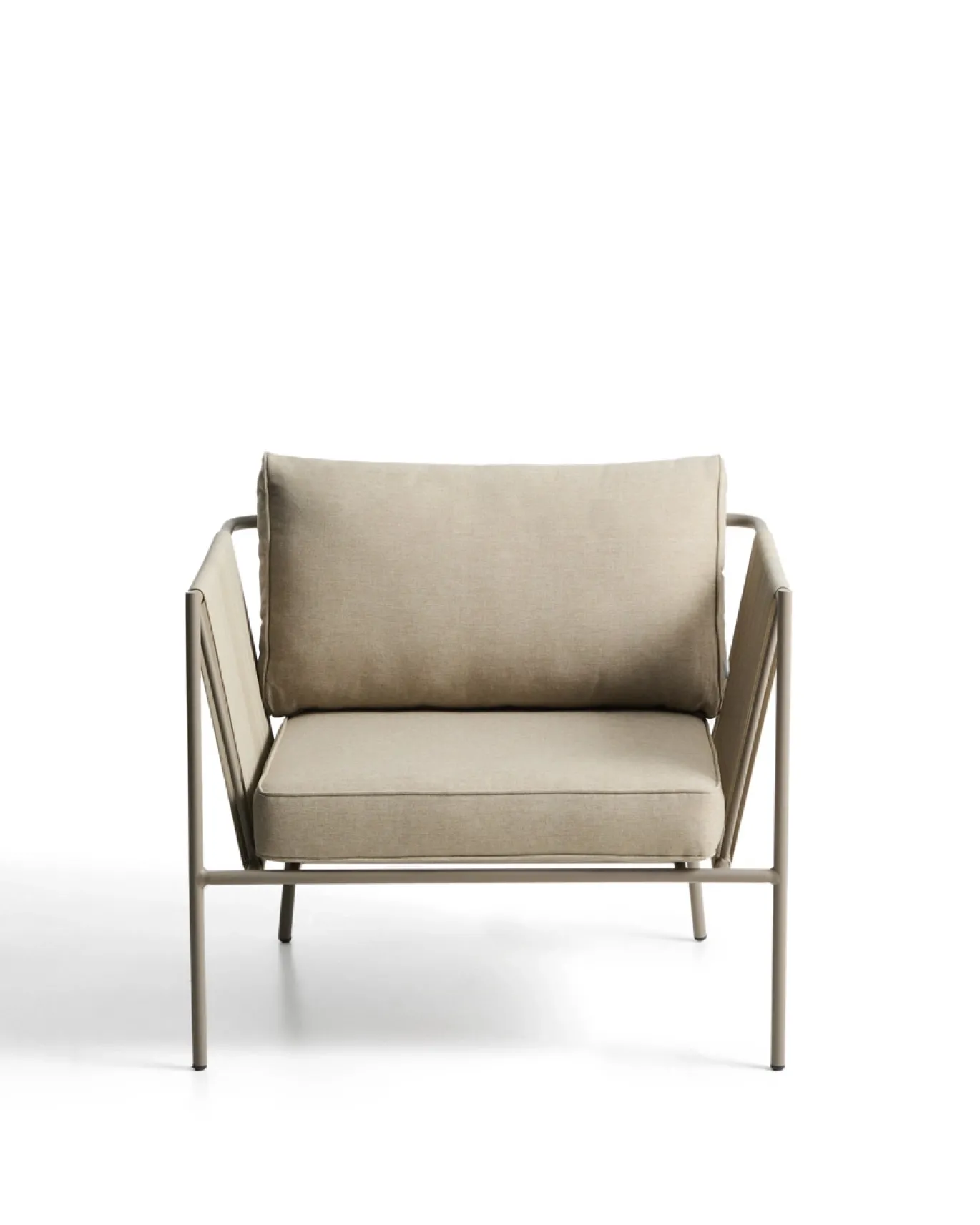 Kave Home Fauteuil Zivia Staal Taupe Touw Beige