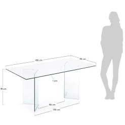 Kave Home Glazen Eettafel Burano 180cm