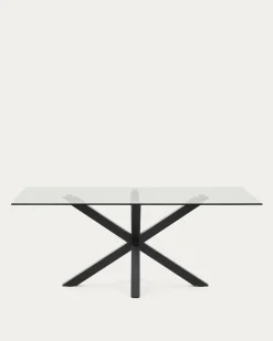 Kave Home Glazen Tafel Argo Epoxy Zwart 200x100cm