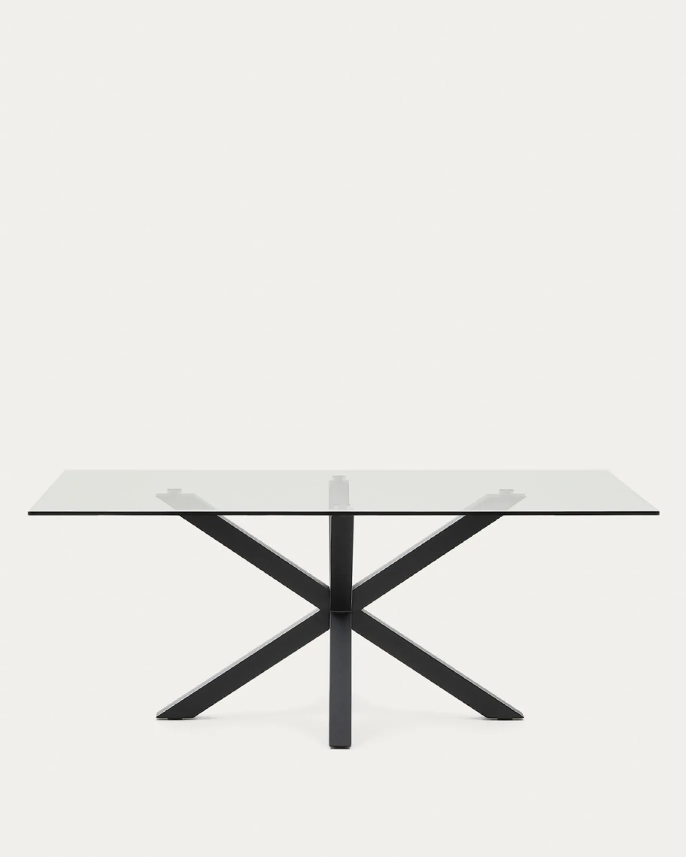 Kave Home Glazen Tafel Argo Epoxy Zwart 200x100cm