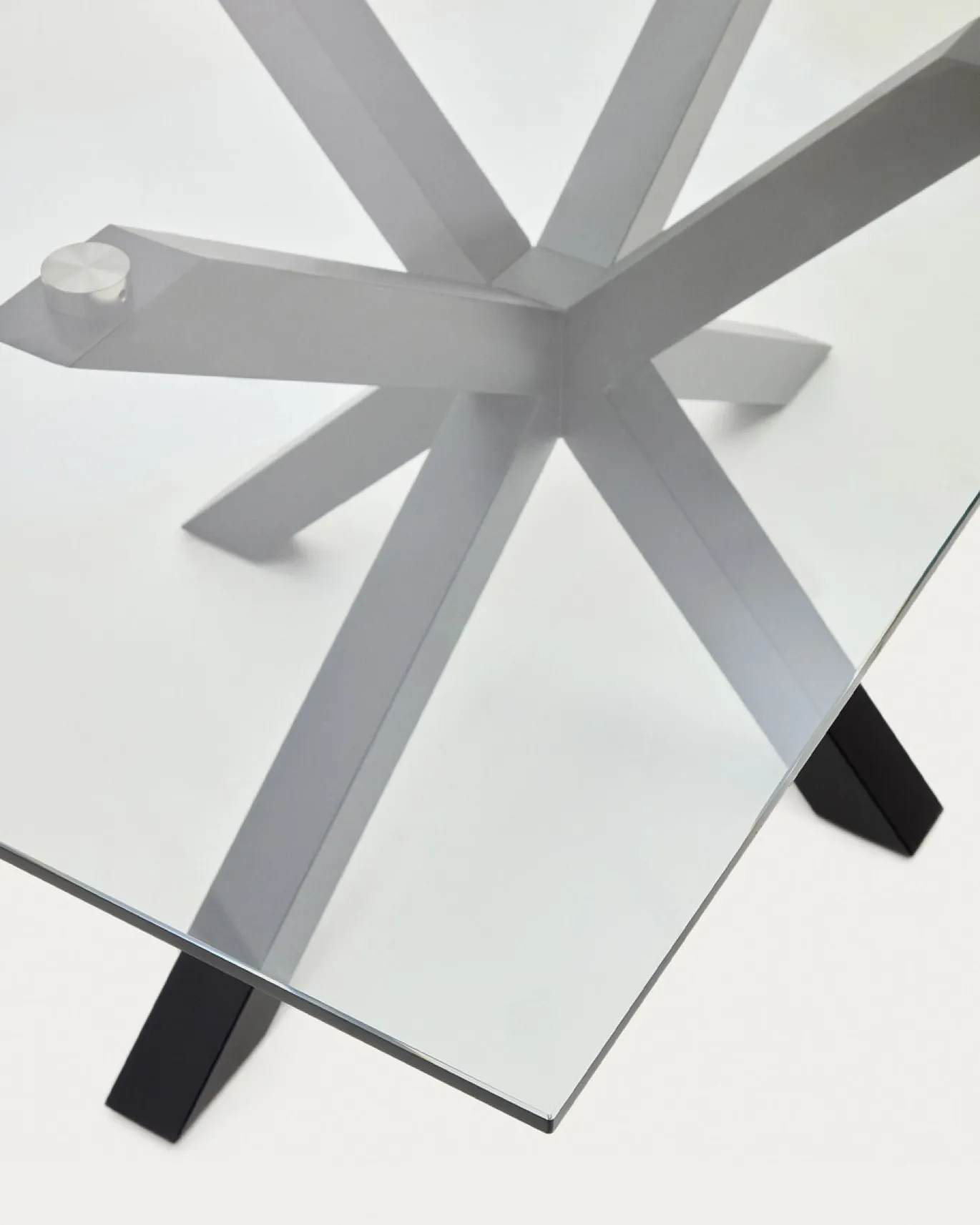 Kave Home Glazen Tafel Argo Epoxy Zwart 200x100cm