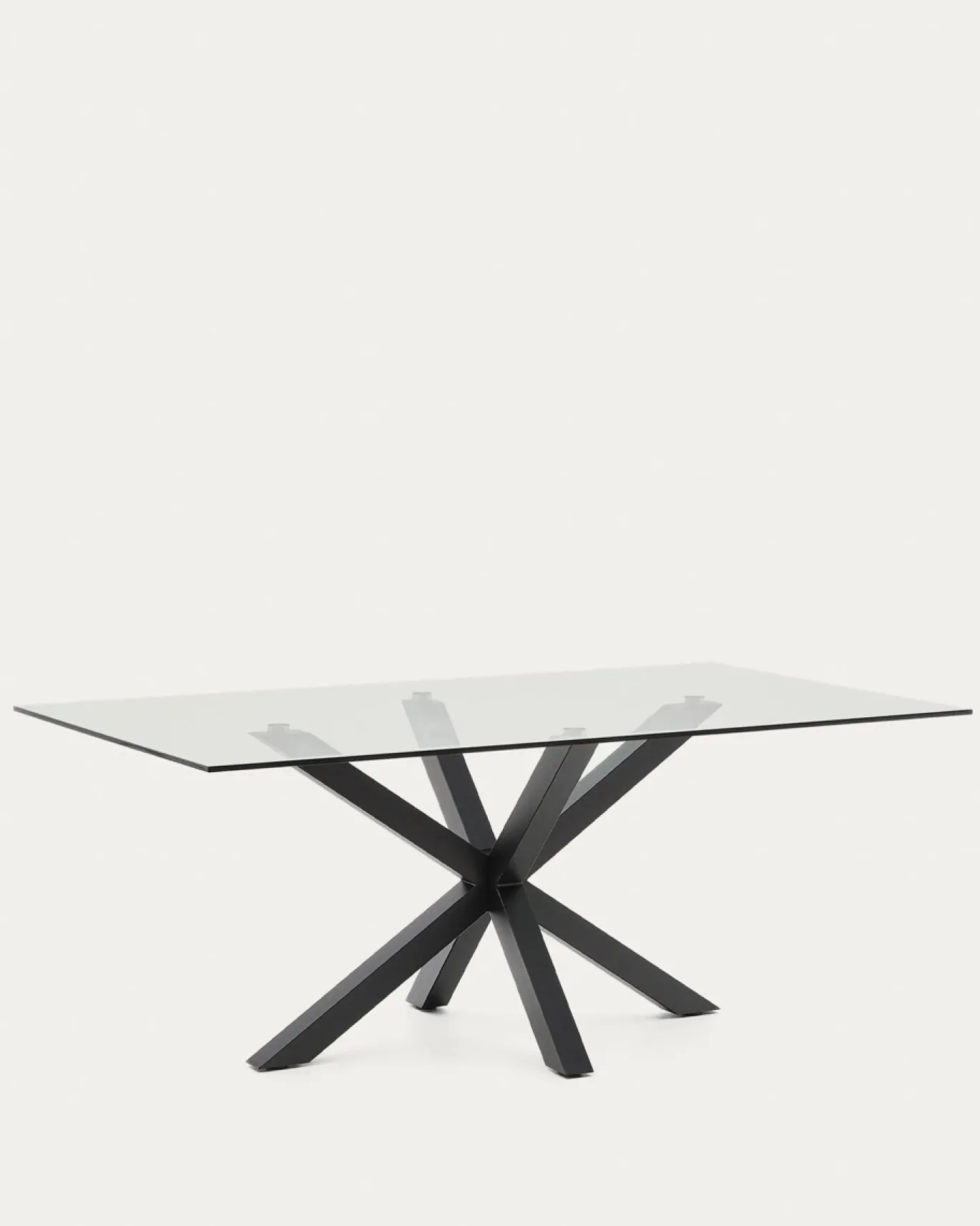 Kave Home Glazen Tafel Argo Epoxy Zwart 200x100cm