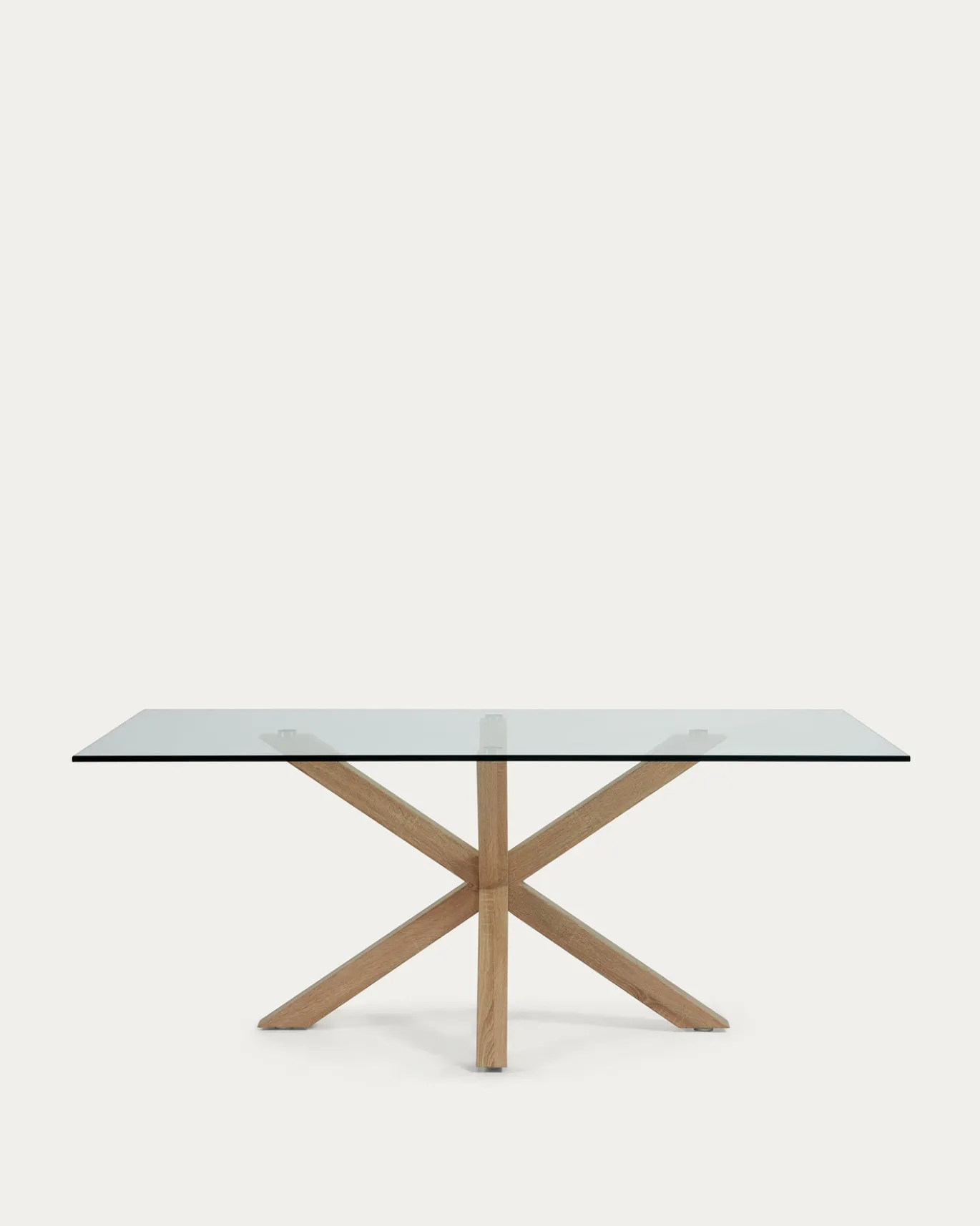 Kave Home Glazen Tafel Argo Houteffect 200x100cm