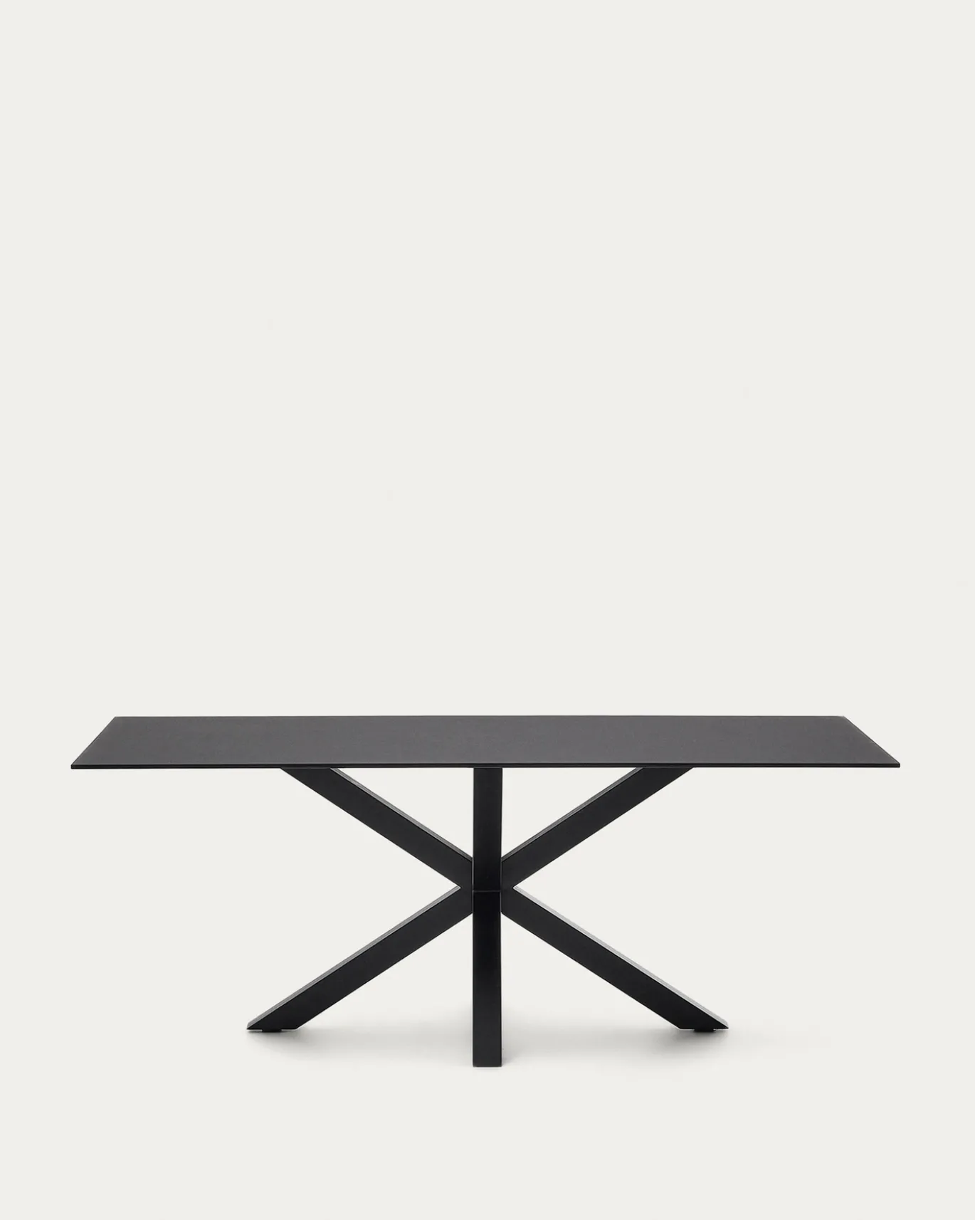 Kave Home Glazen Tafel Argo Zwart 200x100cm