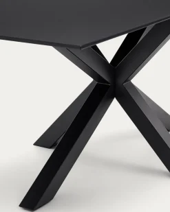 Kave Home Glazen Tafel Argo Zwart 200x100cm