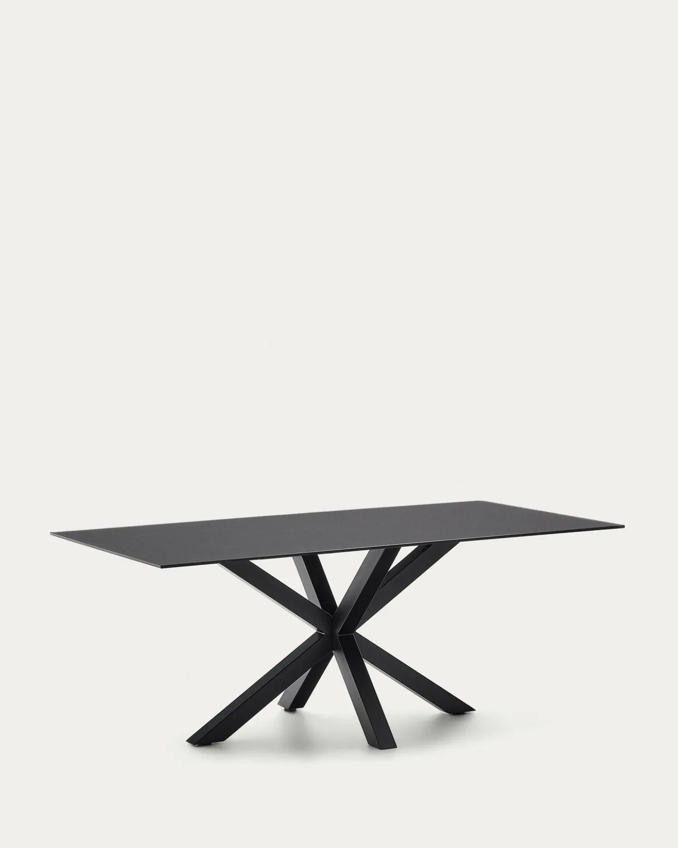 Kave Home Glazen Tafel Argo Zwart 200x100cm