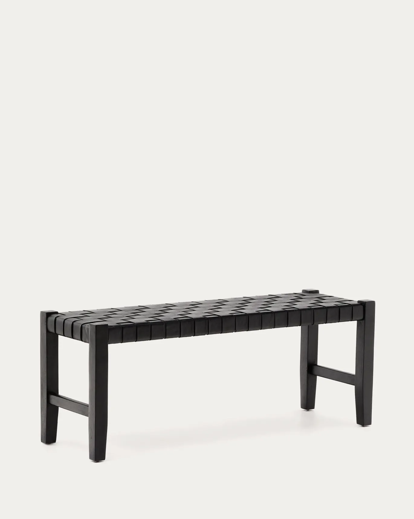 Kave Home Halbankje Calixta Leer Zwart 120cm