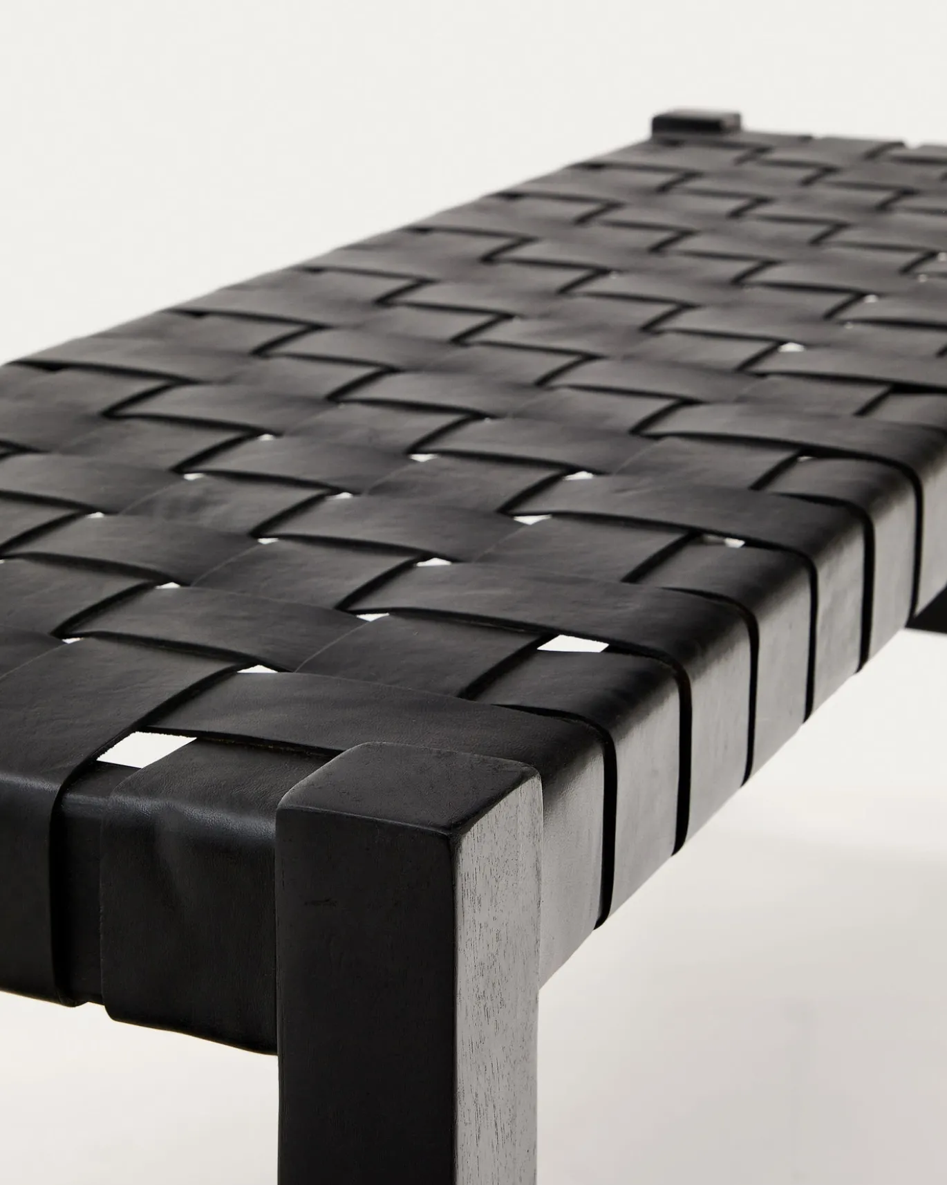 Kave Home Halbankje Calixta Leer Zwart 120cm
