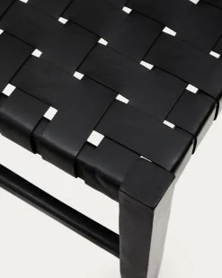 Kave Home Halbankje Calixta Leer Zwart 120cm