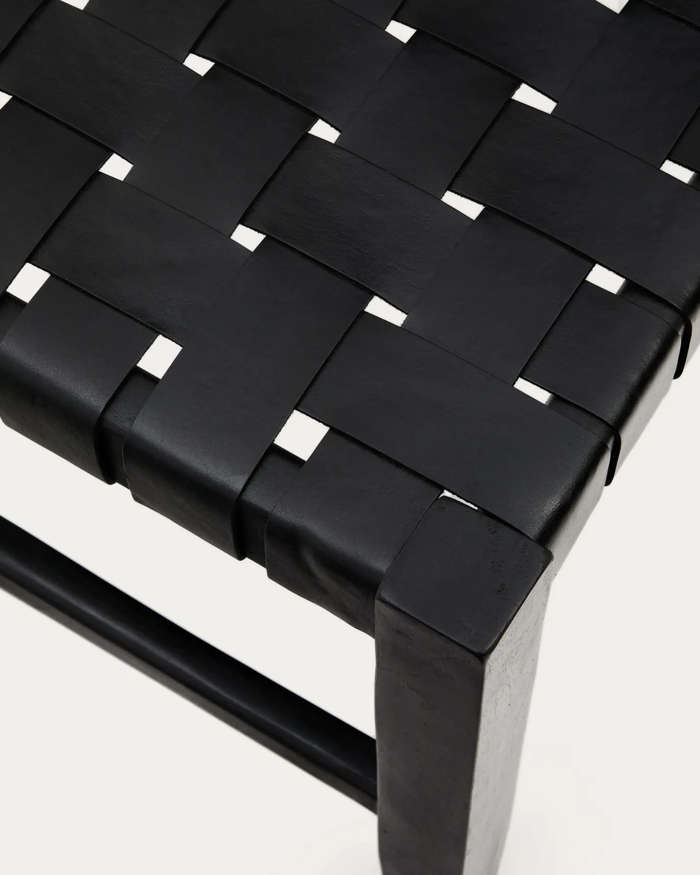 Kave Home Halbankje Calixta Leer Zwart 120cm
