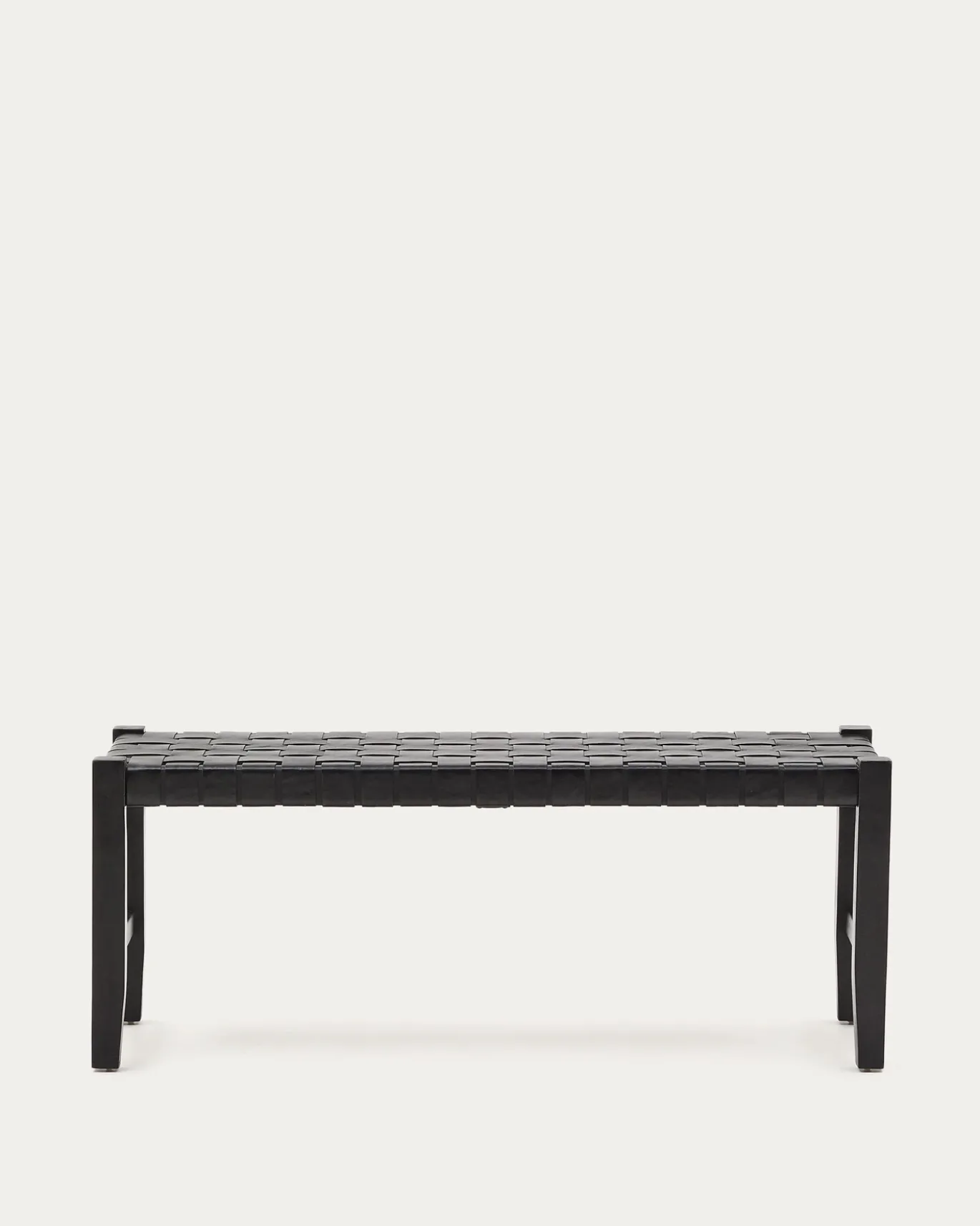 Kave Home Halbankje Calixta Leer Zwart 120cm