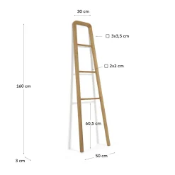 Kave Home Handdoekenrek Uliana Massief Teakhout 50x160cm