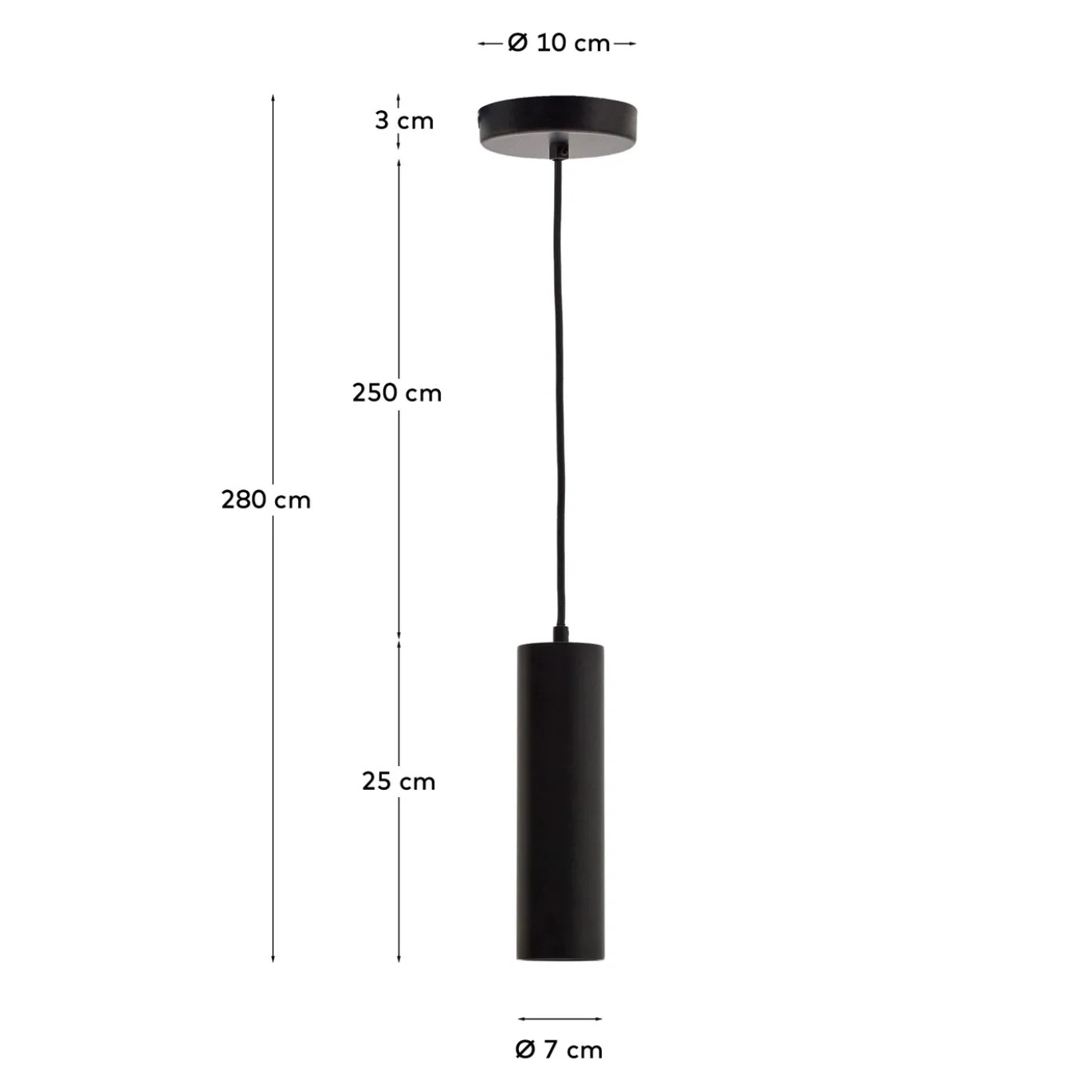 Kave Home Hanglamp Andia Zwart