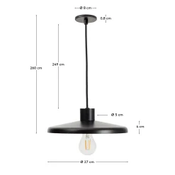 Kave Home Hanglamp Nuvira Gesatineerd Zwart Metaal
