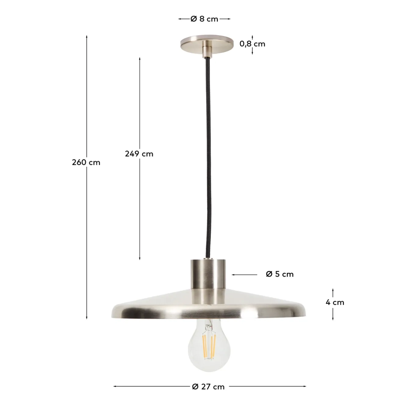 Kave Home Hanglamp Nuvira Zilver Geborsteld Metaal