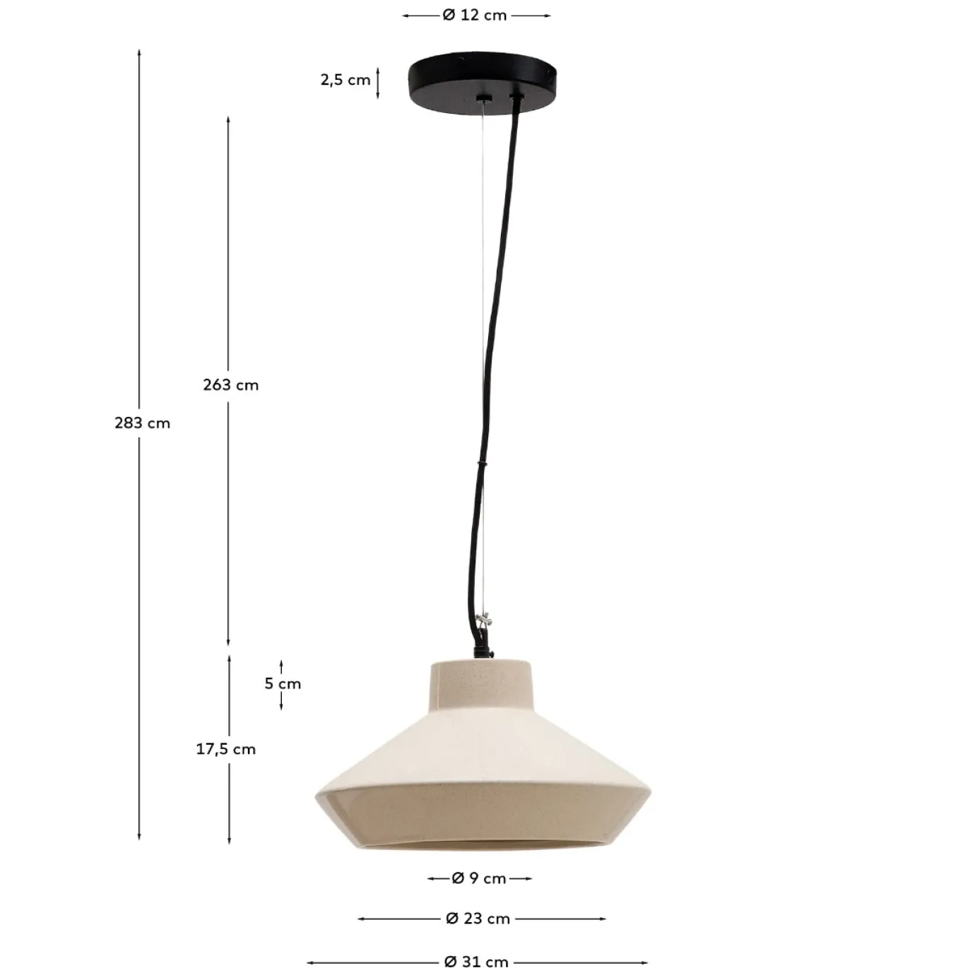 Kave Home Hanglamp Portol Beige