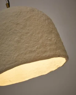Kave Home Hanglamp Sineu Wit Papier-maché Ø34,5cm