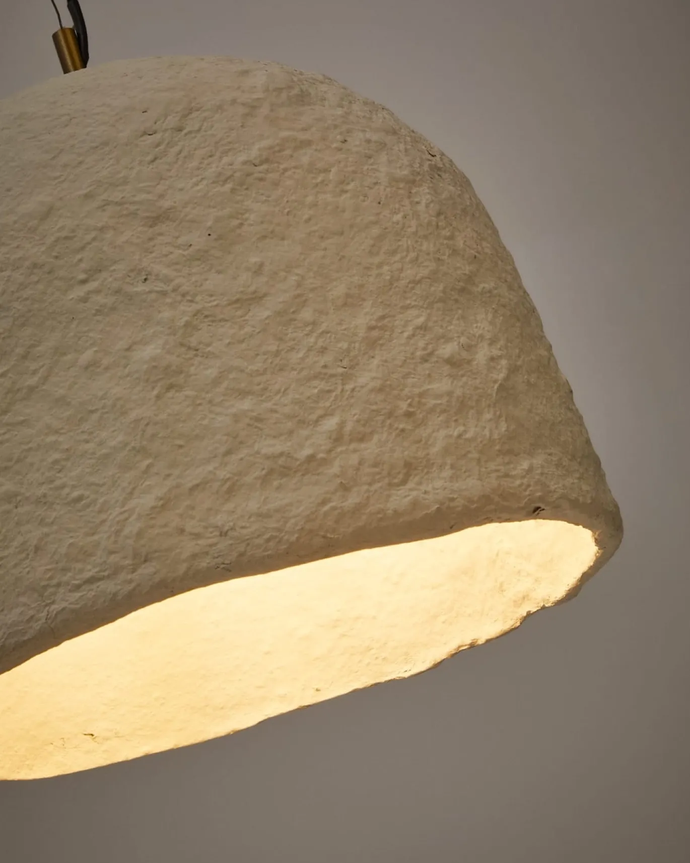 Kave Home Hanglamp Sineu Wit Papier-maché Ø34,5cm