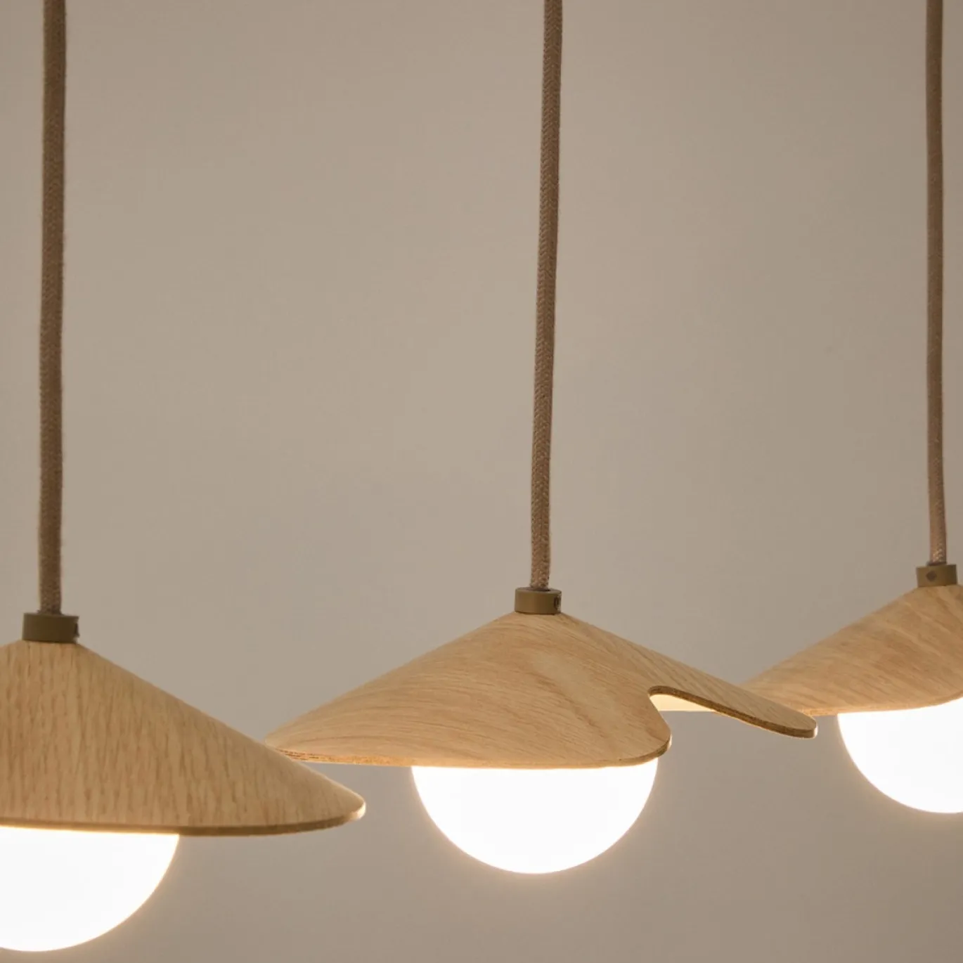 Kave Home Hanglamp Wilara Naturel 3-Lichts