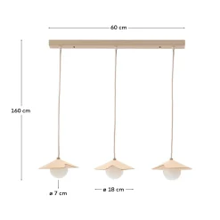 Kave Home Hanglamp Wilara Naturel 3-Lichts